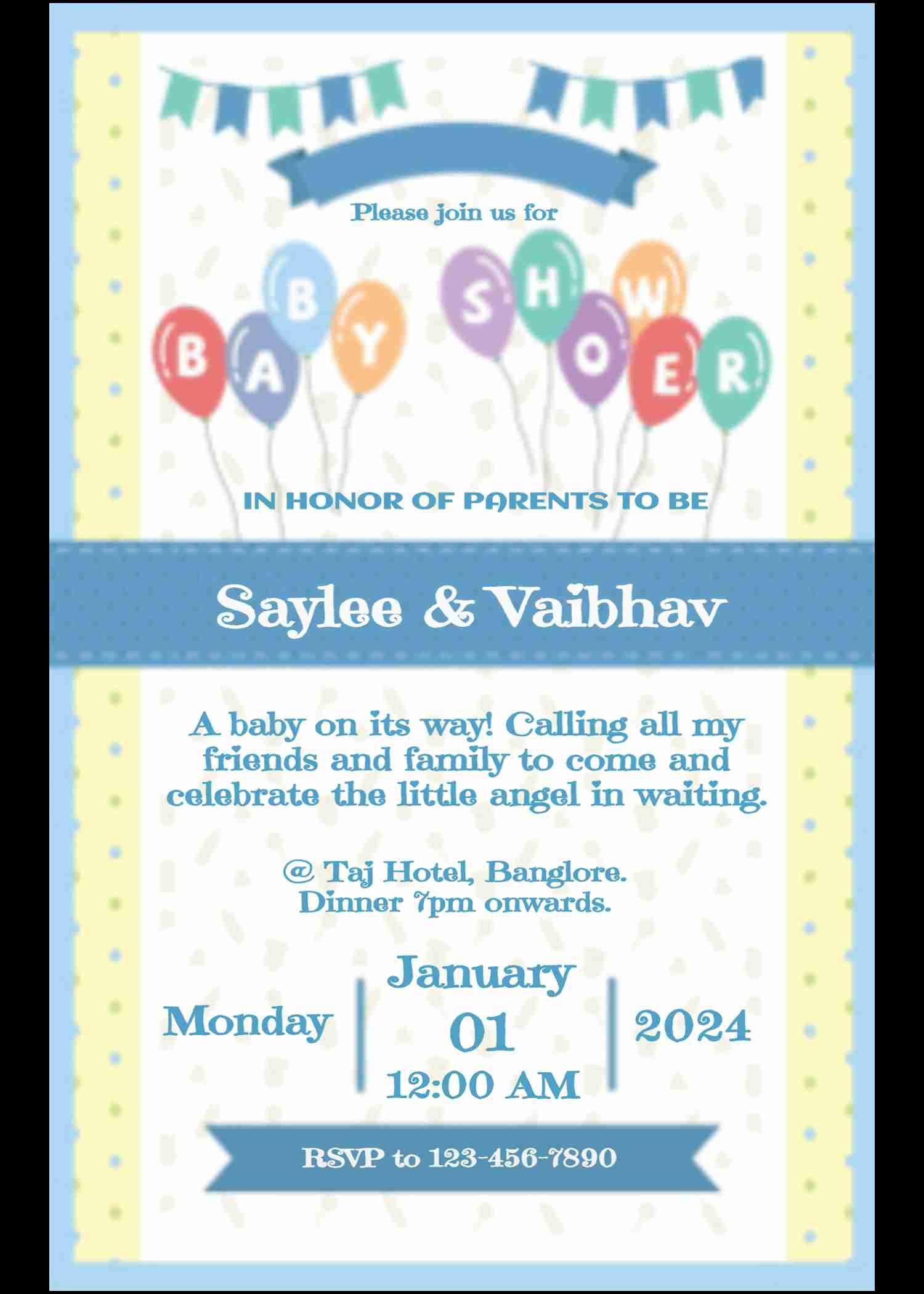 Modern baby shower invitation card - easyinvite