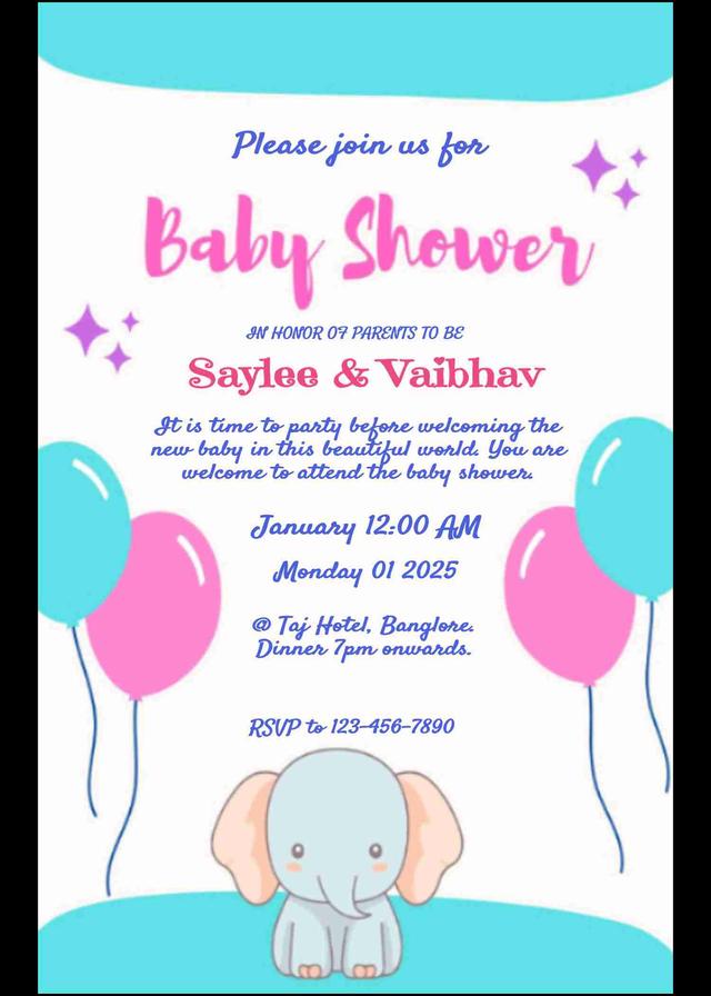 Modern and minimalist baby shower invitation card - easyinvite
