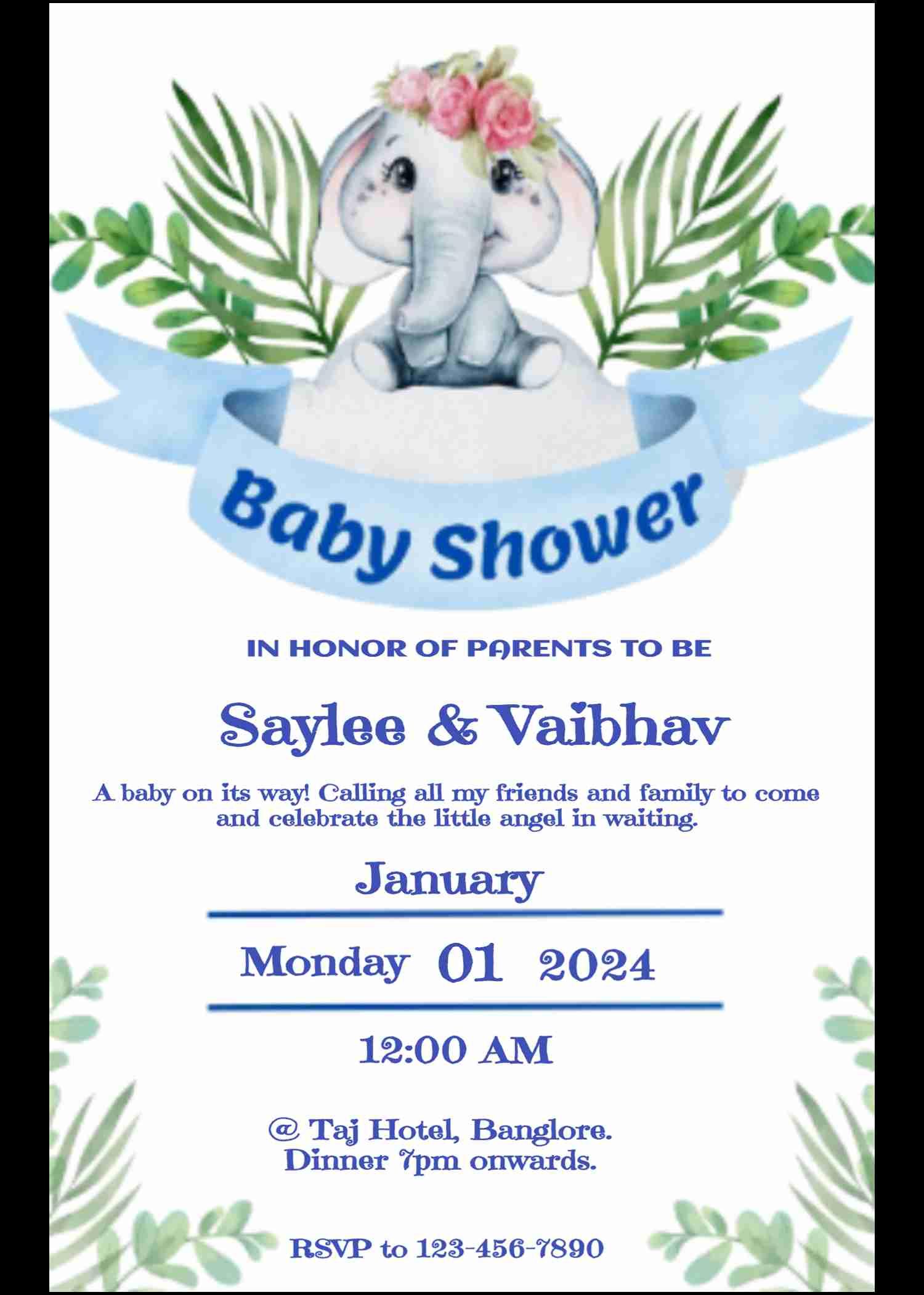 Rainbow baby shower invitation card - easyinvite