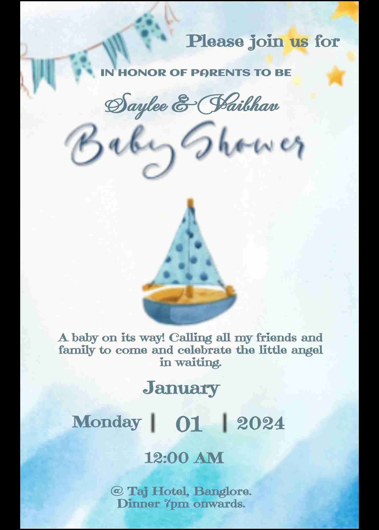 Woodland animals baby shower invitation card - easyinvite