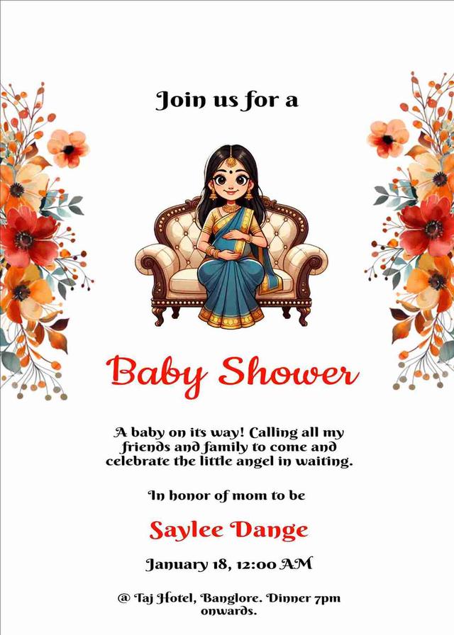 Baby shower invitation card free online
