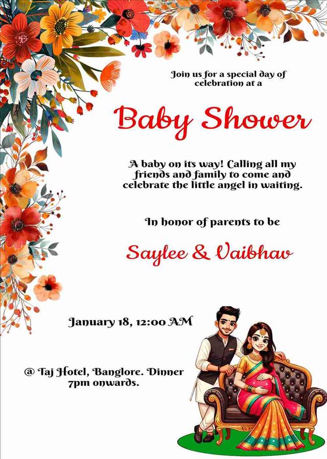 Create free baby shower invitation cards online