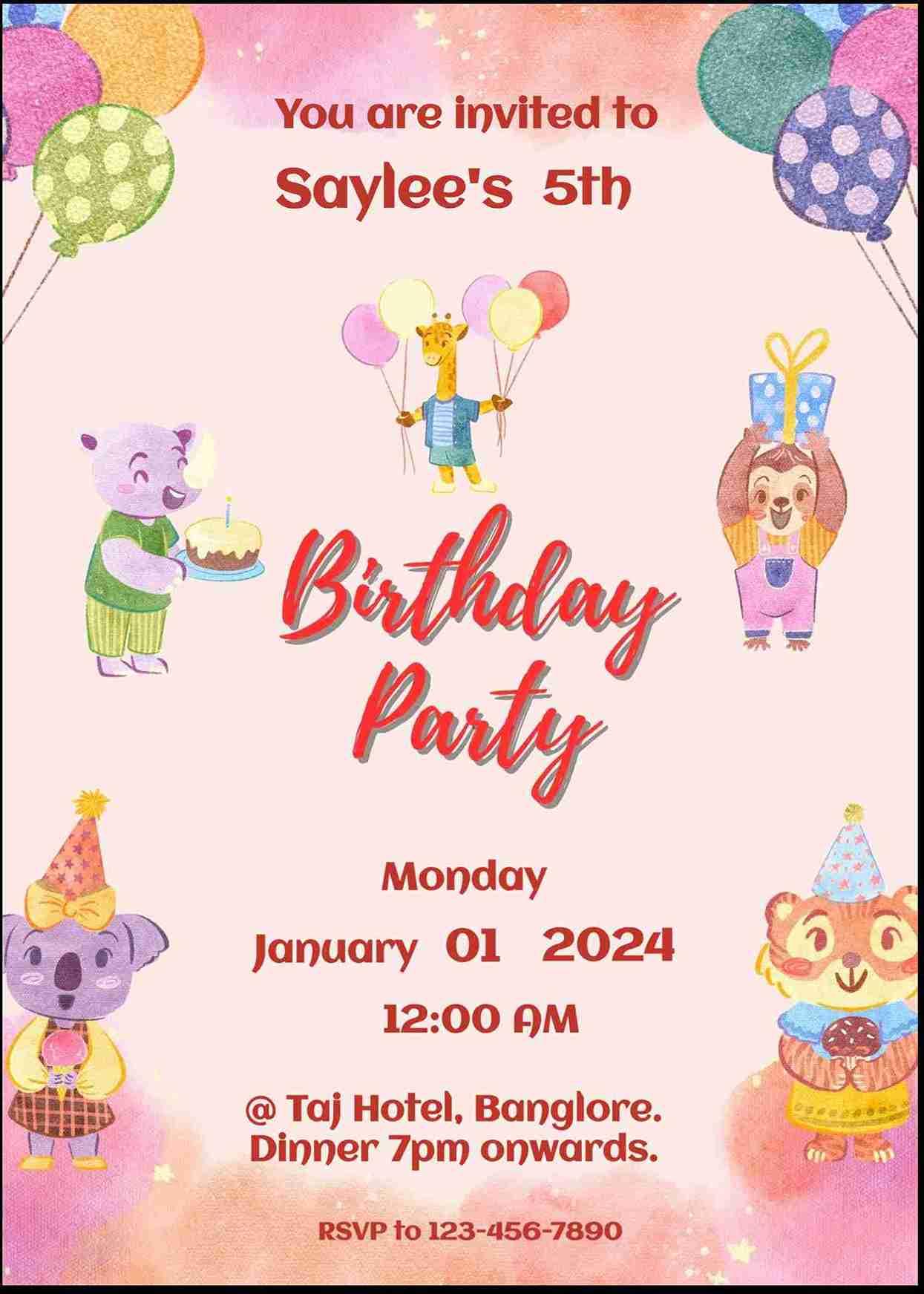 Design personalized birthday invitations online - easyinvite
