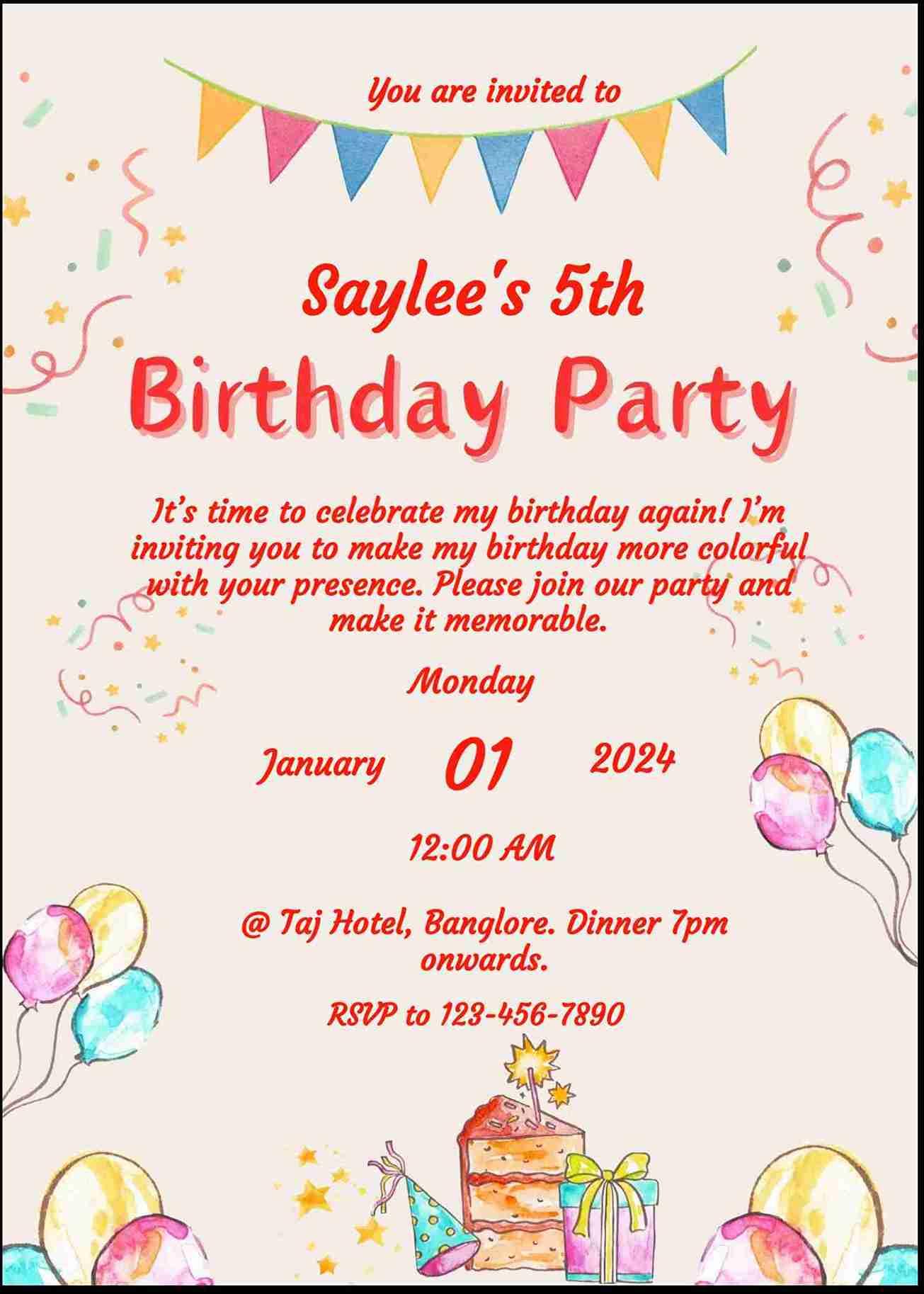 Design personalized birthday invitations with ease - easyinvite