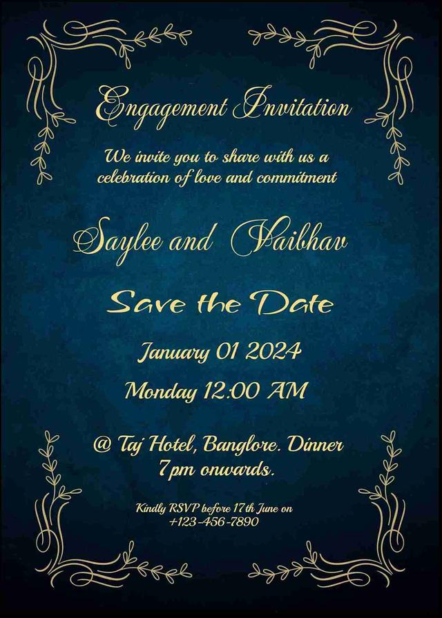 Create engagement invitation card for free