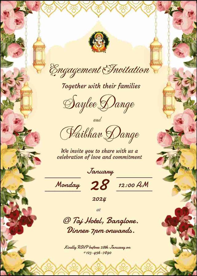 Customizable engagement invitation - edit online!