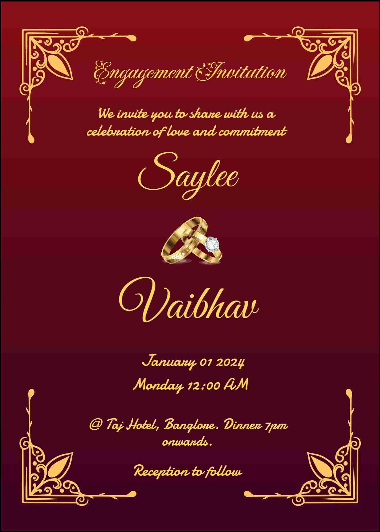 Elegant engagement invitation - free name editing!