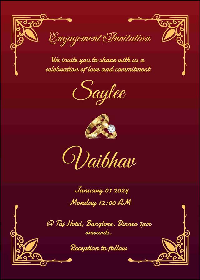 Elegant engagement invitation - free name editing!