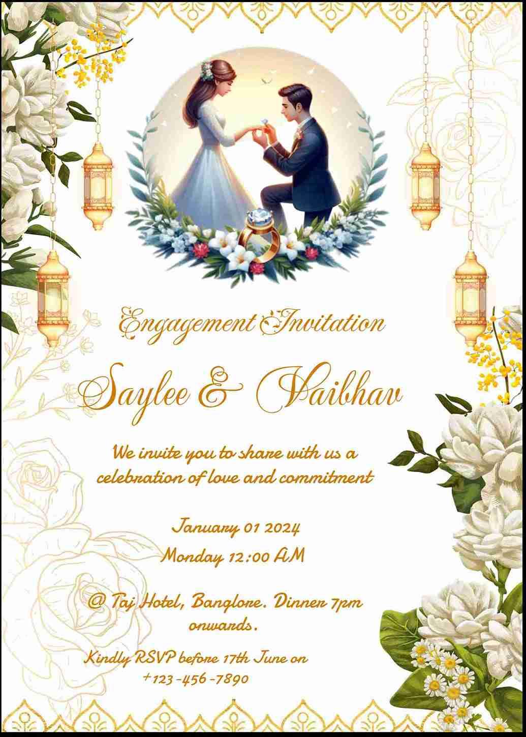 Elegant engagement invitation - free name editing!