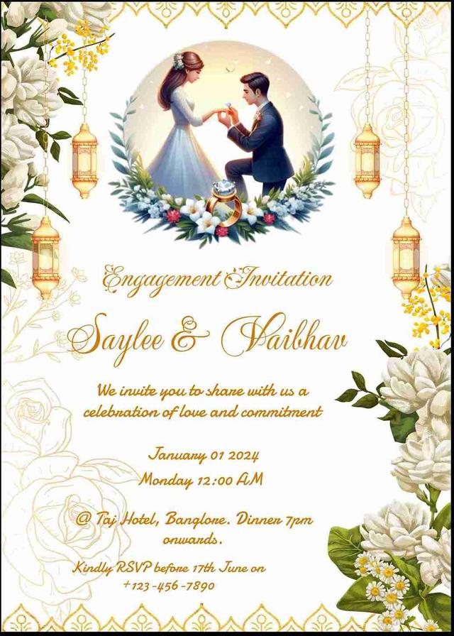 Elegant engagement invitation - free name editing!