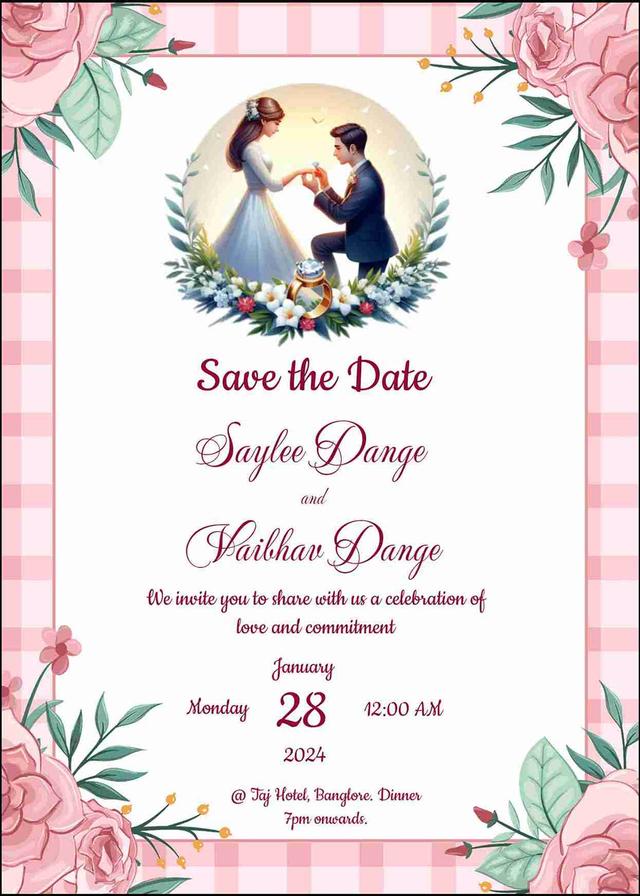 Floral engagement invitation - personalize today!