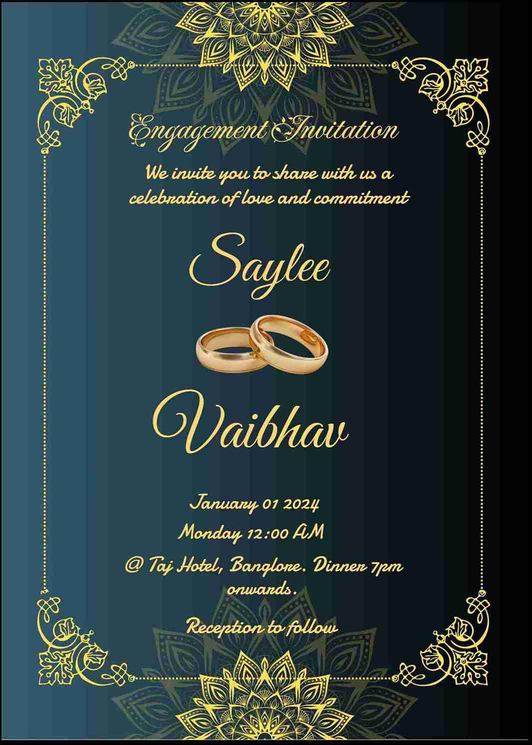 Floral engagement invitation - personalize today!