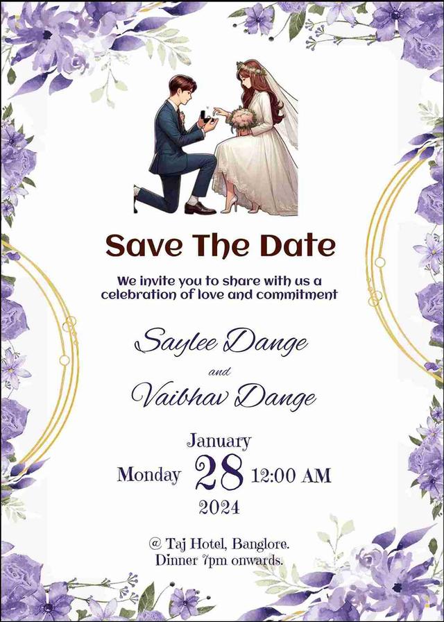 Vintage engagement invitation - free customization!