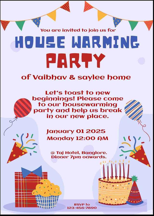 Create custom housewarming invitations for free - easyinvite
