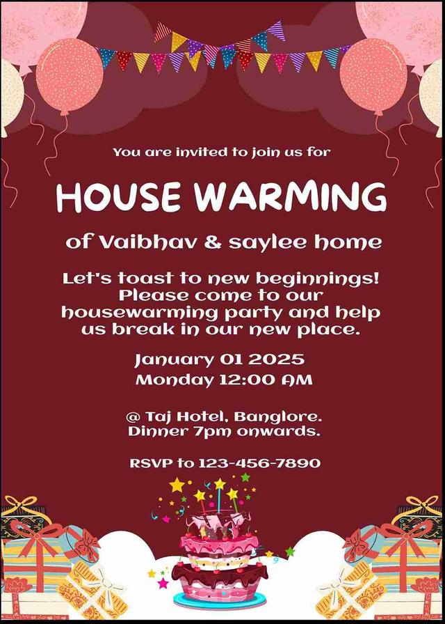 Design housewarming invitations for free - easyinvite