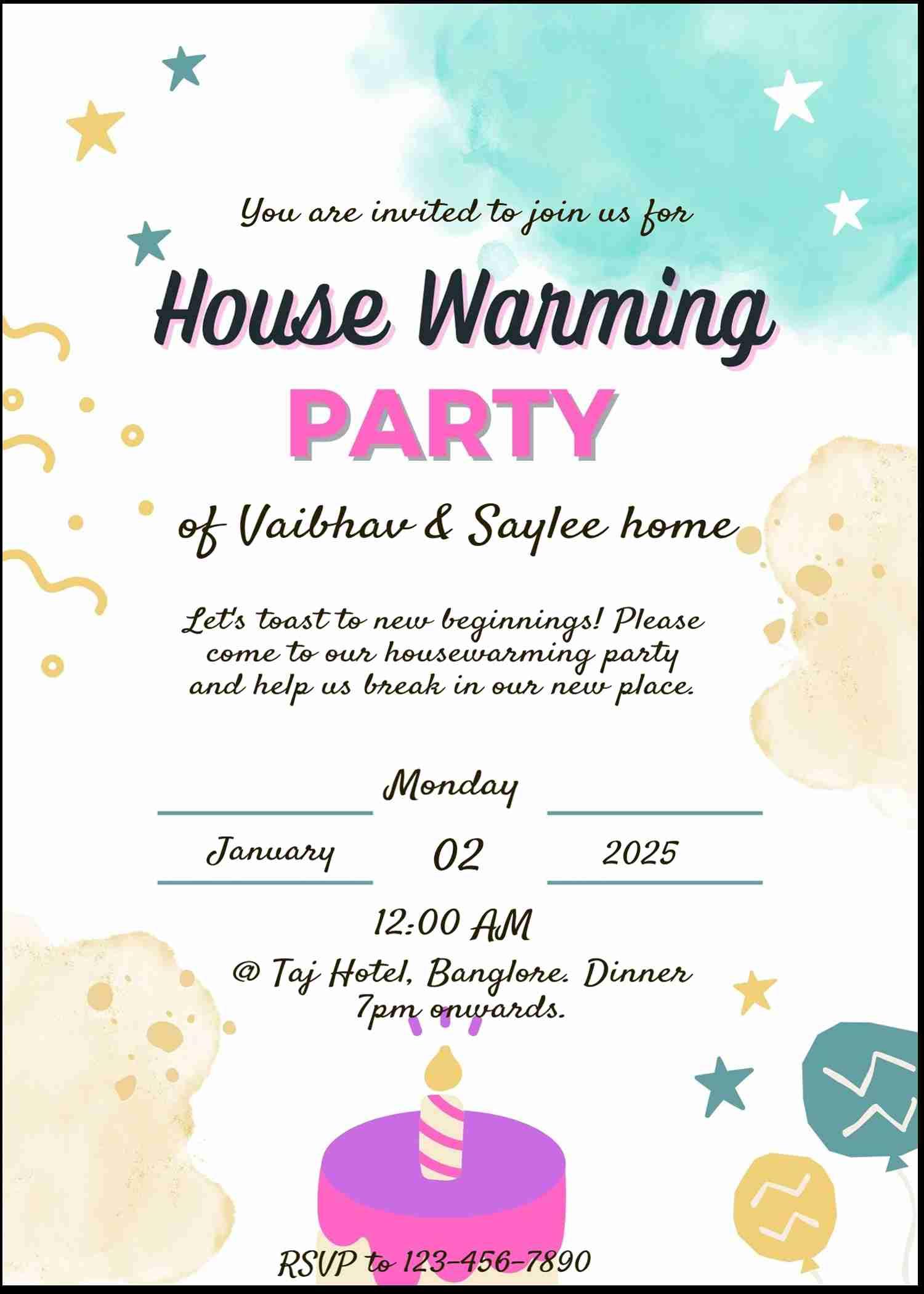 Free elegant housewarming invitation card maker - easyinvite