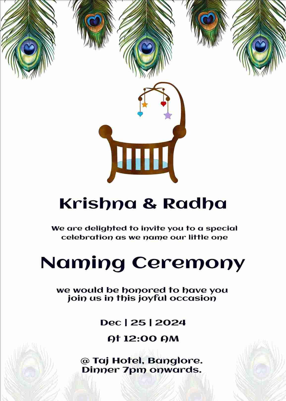 Create free naming ceremony invites online