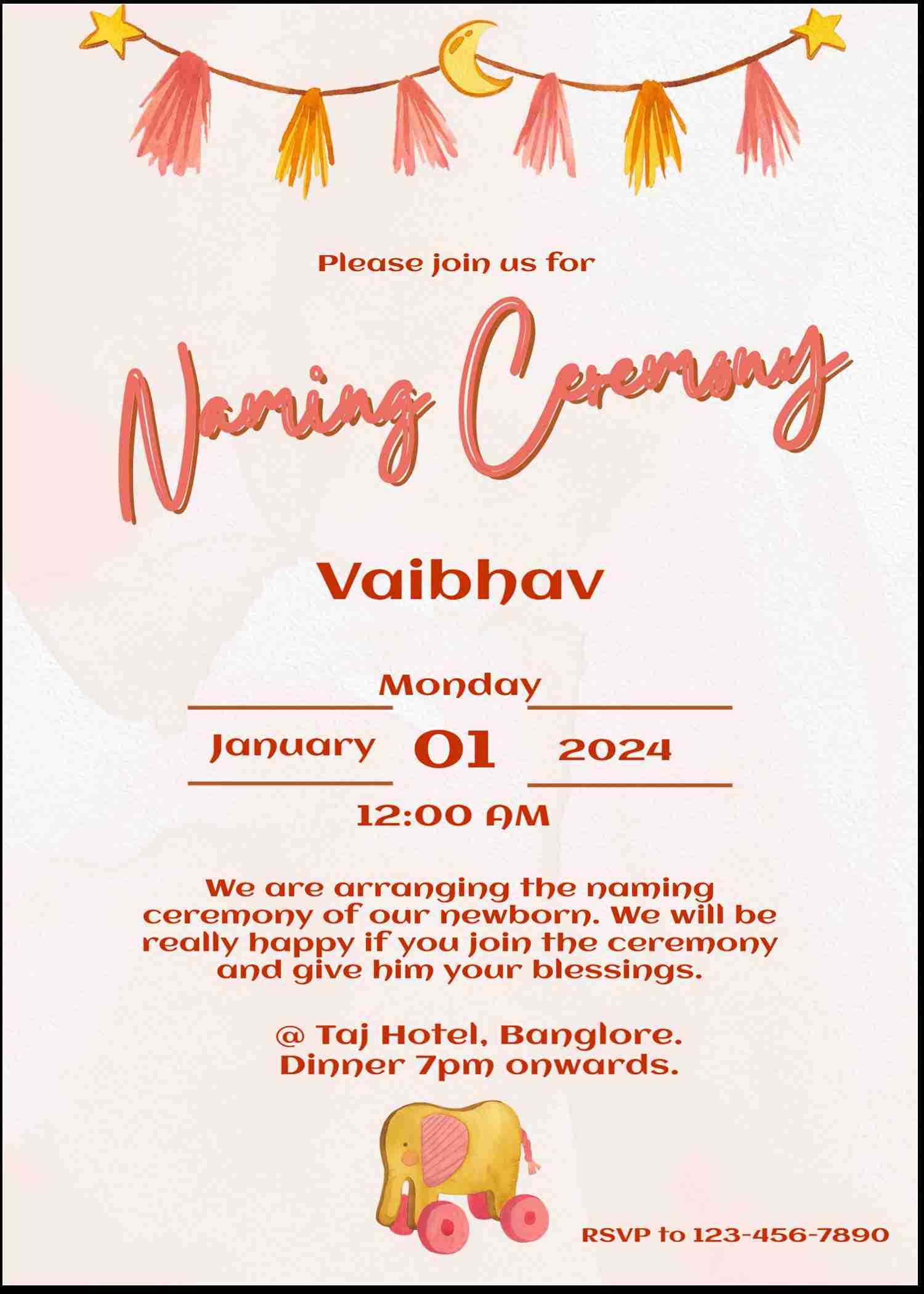 How to make naming ceremony invitation card