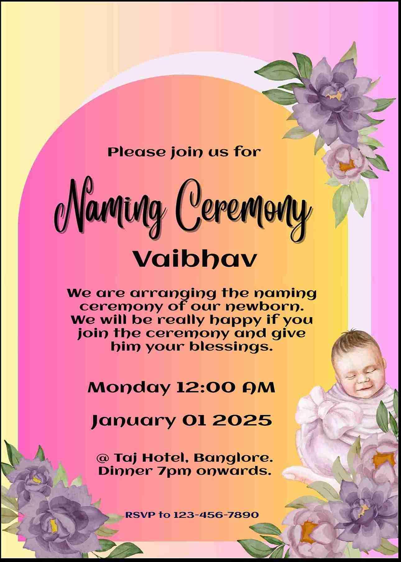 Kannada naming ceremony invitation card maker online