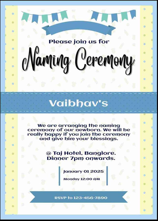 Online invitation card maker free for naming ceremony