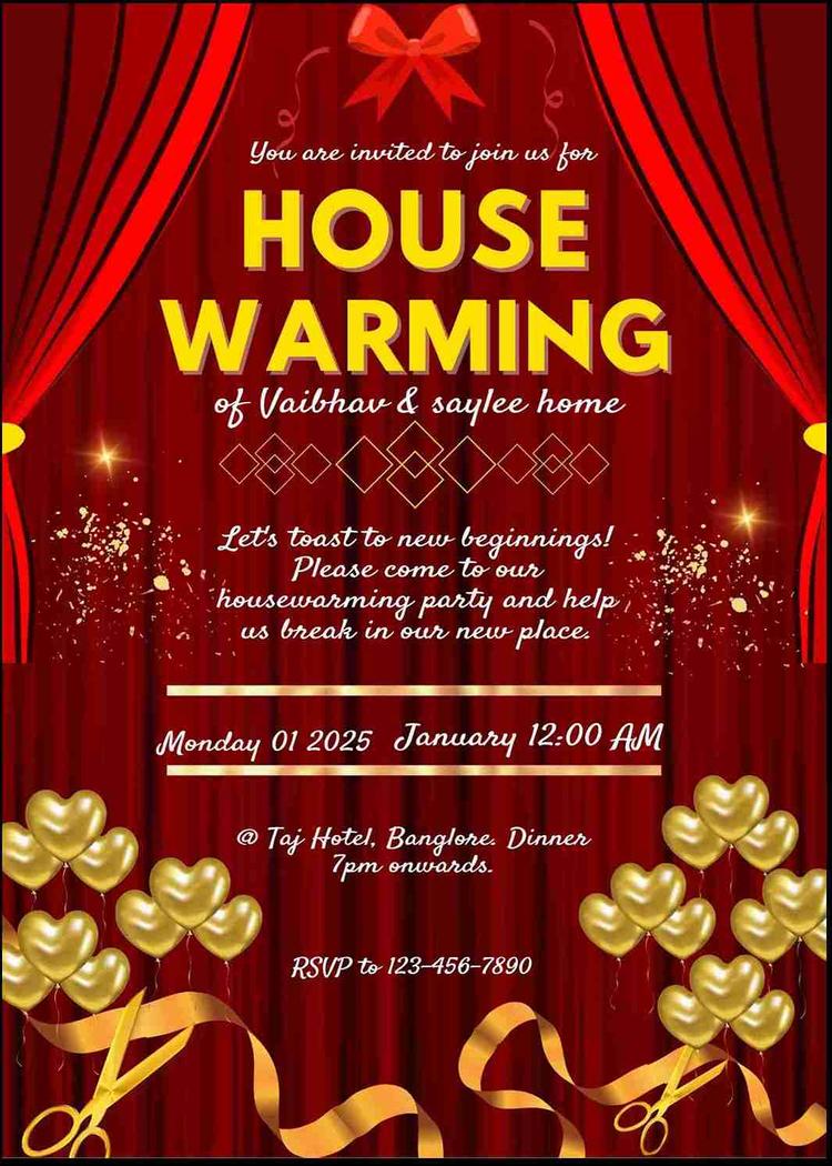 Free elegant housewarming invitation card maker - easyinvite