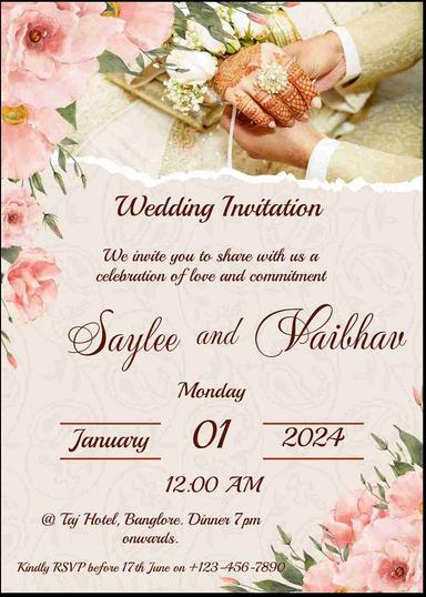 Free Wedding Invitation Card Maker Online | Editable Templates