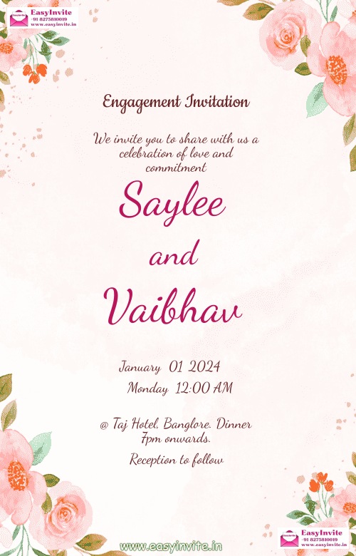 Engagement Ceremony Invitation | Engagement ceremony, Engagement party  wedding, Engagement party invitations