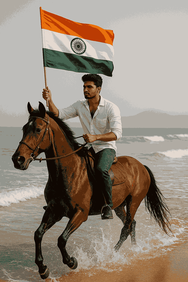 Beach Horseback Patriot
