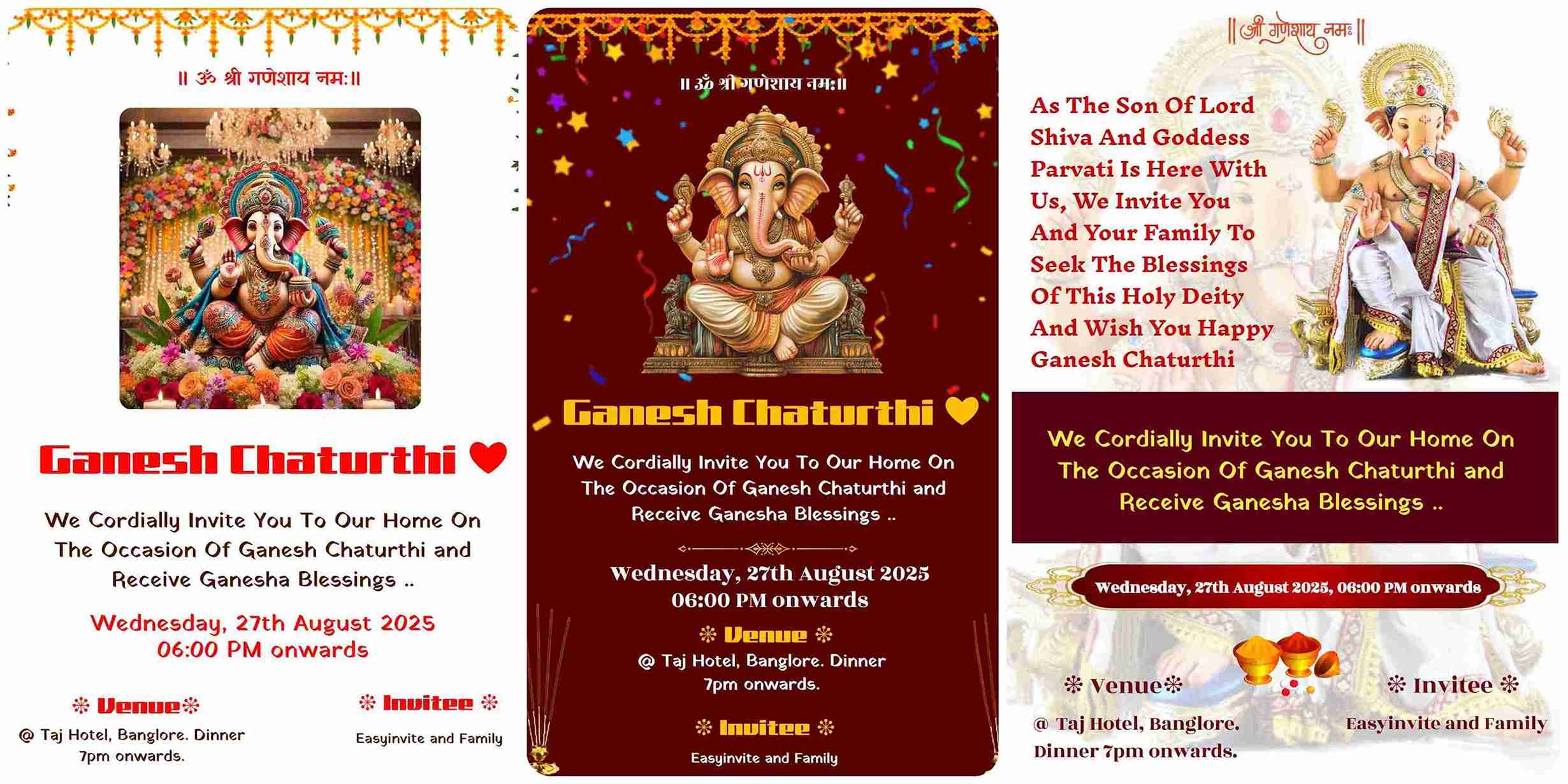 Free Ganesh Chaturthi Invitation Card Maker