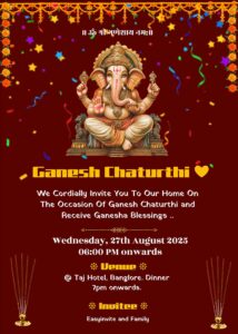 Modern Ganpati Invitation Templates