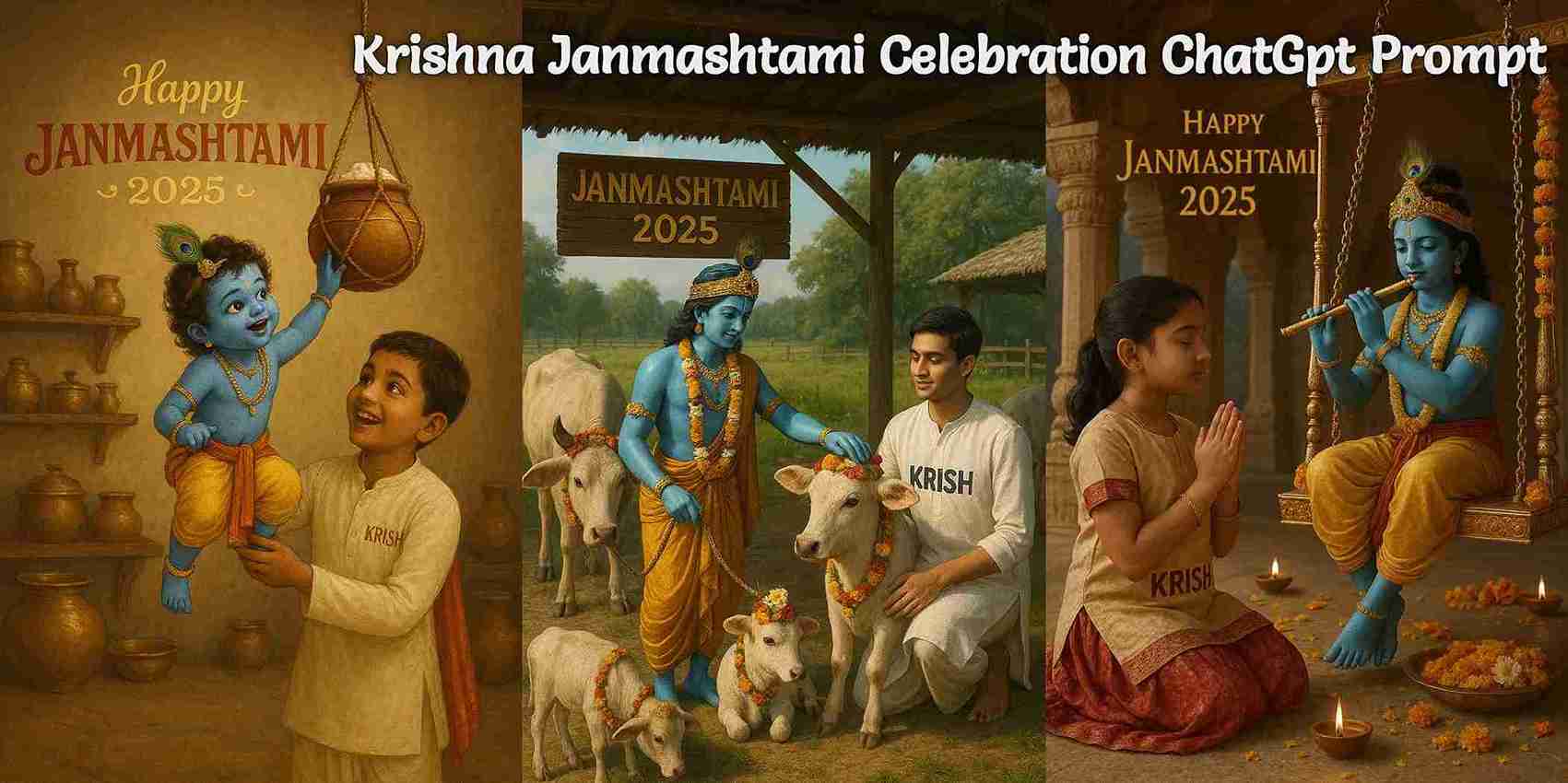 Krishna Janmashtami Celebration - AI Prompt